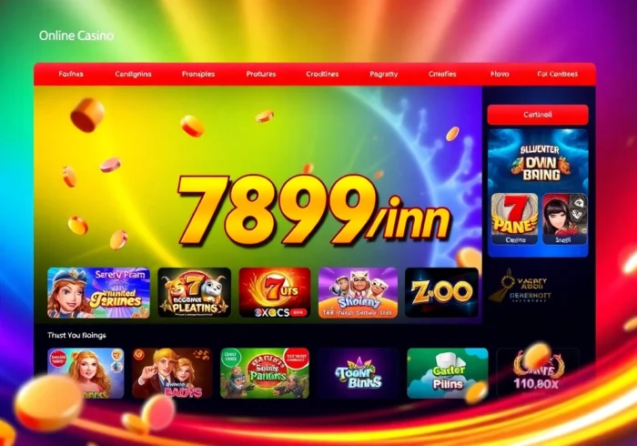Interactive gaming scene showcasing 789win com with engaging casino icons and vibrant colors for an immersive experience