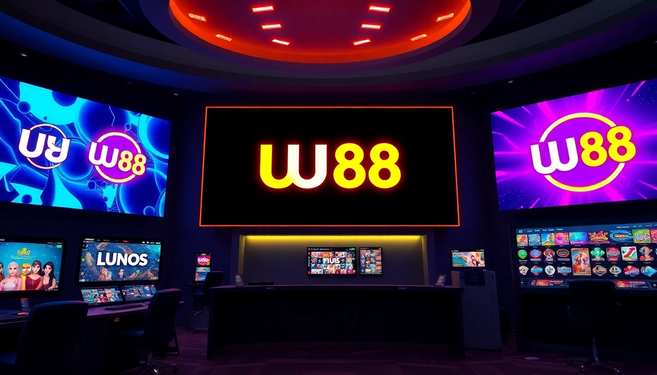High-quality image showcasing the UU88 online casino platform with bright interfaces and engaging visuals for user trust and excitement.