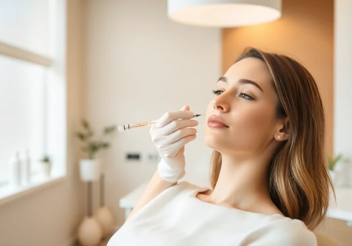 Expert administering Botox Behandlung in a serene clinic environment emphasizing patient comfort.