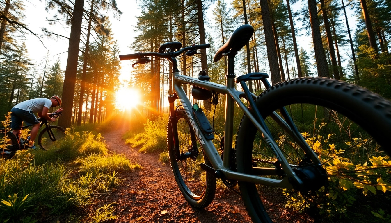 Trek mountain bike navigating a dense forest trail, showcasing durability and adventure readiness for outdoor cycling enthusiasts.