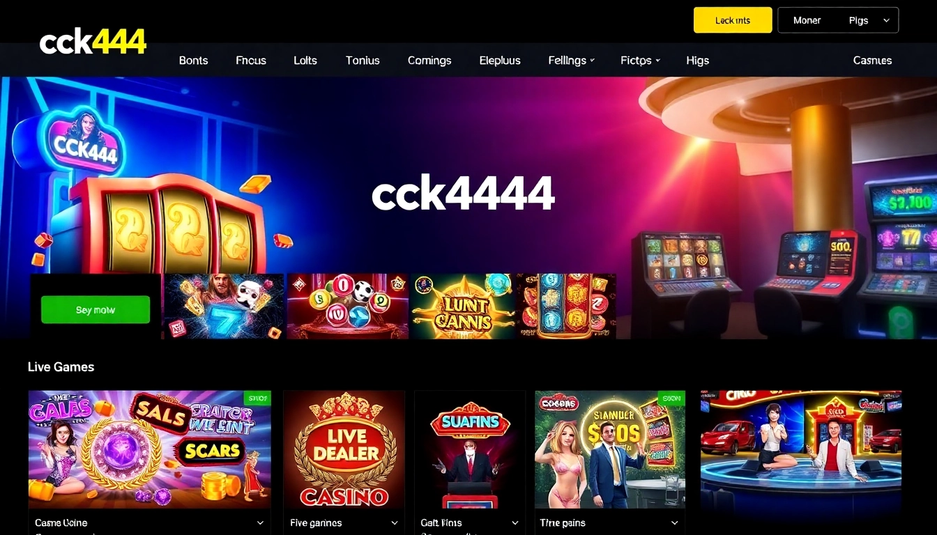 ck4444 online gaming platform with colorful slots, live casino action, and a vibrant interface for players in Bangladesh.