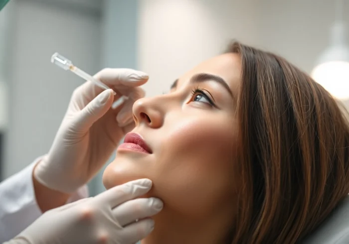 Experienced doctor performing Botulinumtoxin treatment in Zurich to smooth facial wrinkles safely and effectively.