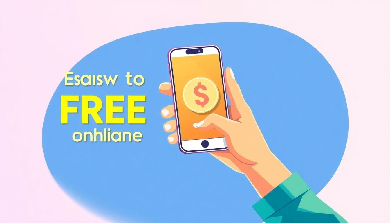 Illustration of a person earning free cash through a mobile app for better online income opportunities.