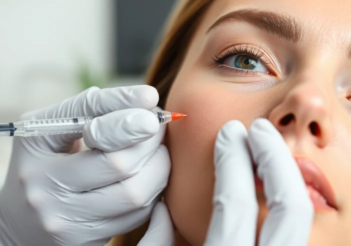 Botox Behandlung: Fachgerechte Injektion für glatte Haut in einer modernen Praxisumgebung.