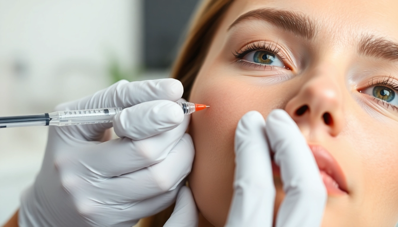 Botox Behandlung: Fachgerechte Injektion für glatte Haut in einer modernen Praxisumgebung.