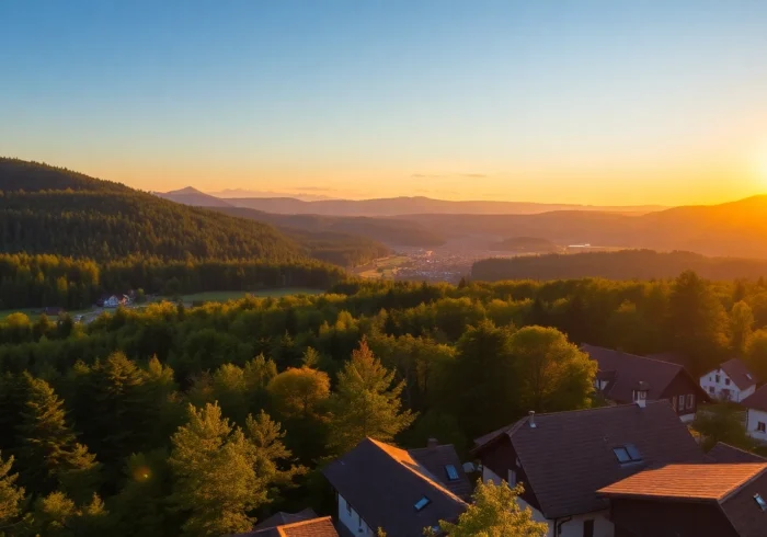 Charming Thüringen landscape with forested hills and peaceful nature scenes inviting visitors to relax and explore.