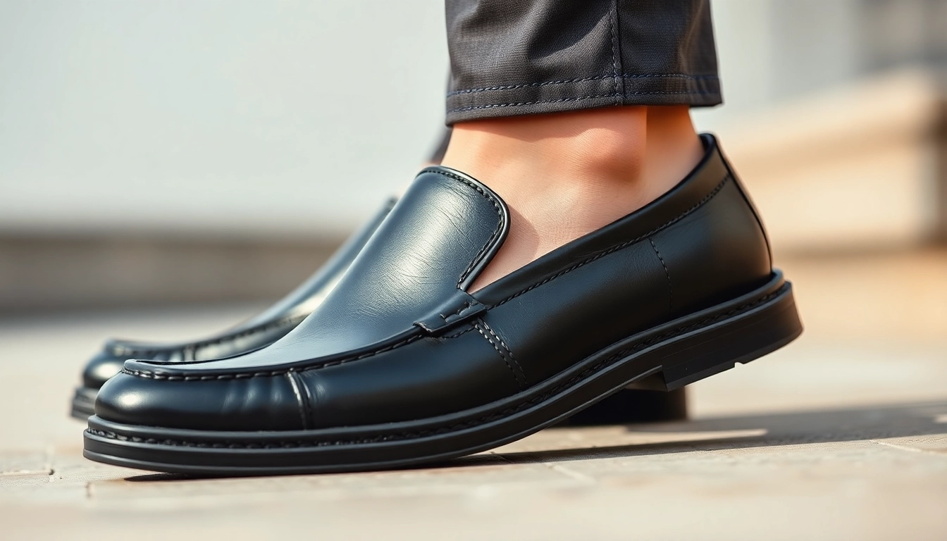 Men toto stylish black leather shoes showcasing modern design and comfort for men's fashion.