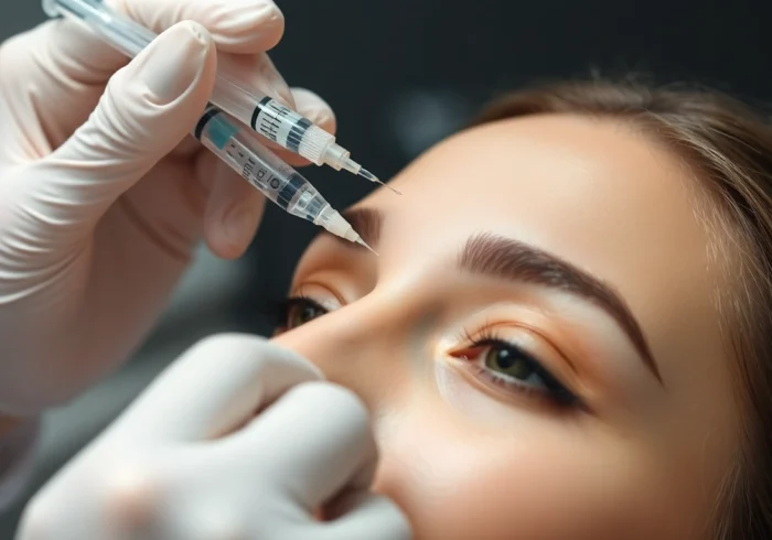 Botox Behandlung: Experienced dermatologist administering Botox injections for wrinkle reduction, focusing on safety and precision.