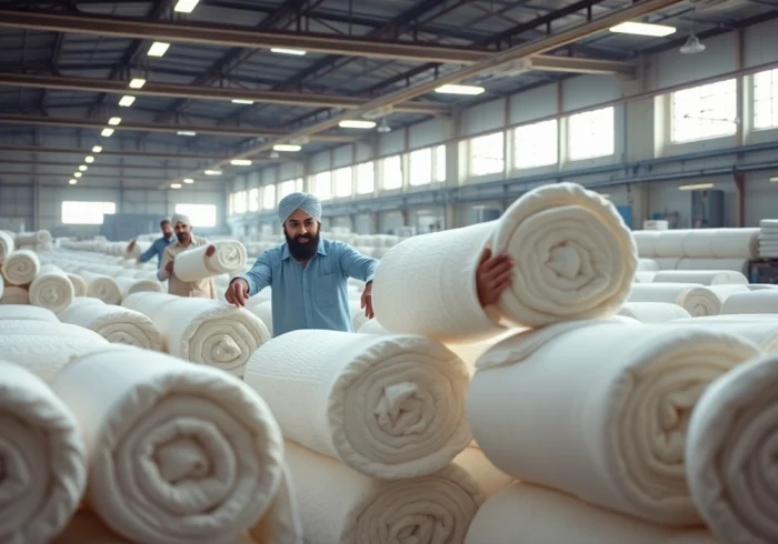Pakistani towel factory producing high-quality towels with sustainable materials in Pakistan, showcasing manufacturing excellence for wholesale buyers.