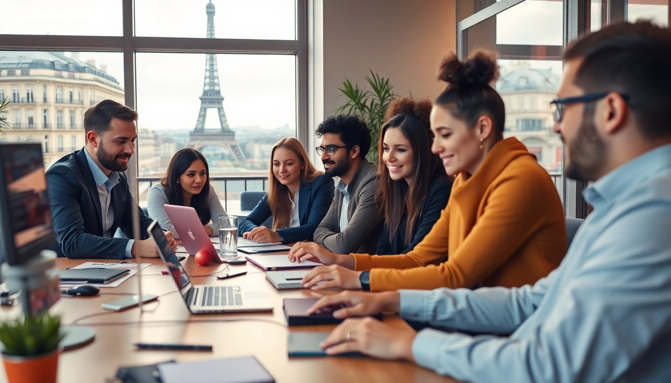 French freelance market growth with professionals working in a vibrant digital environment