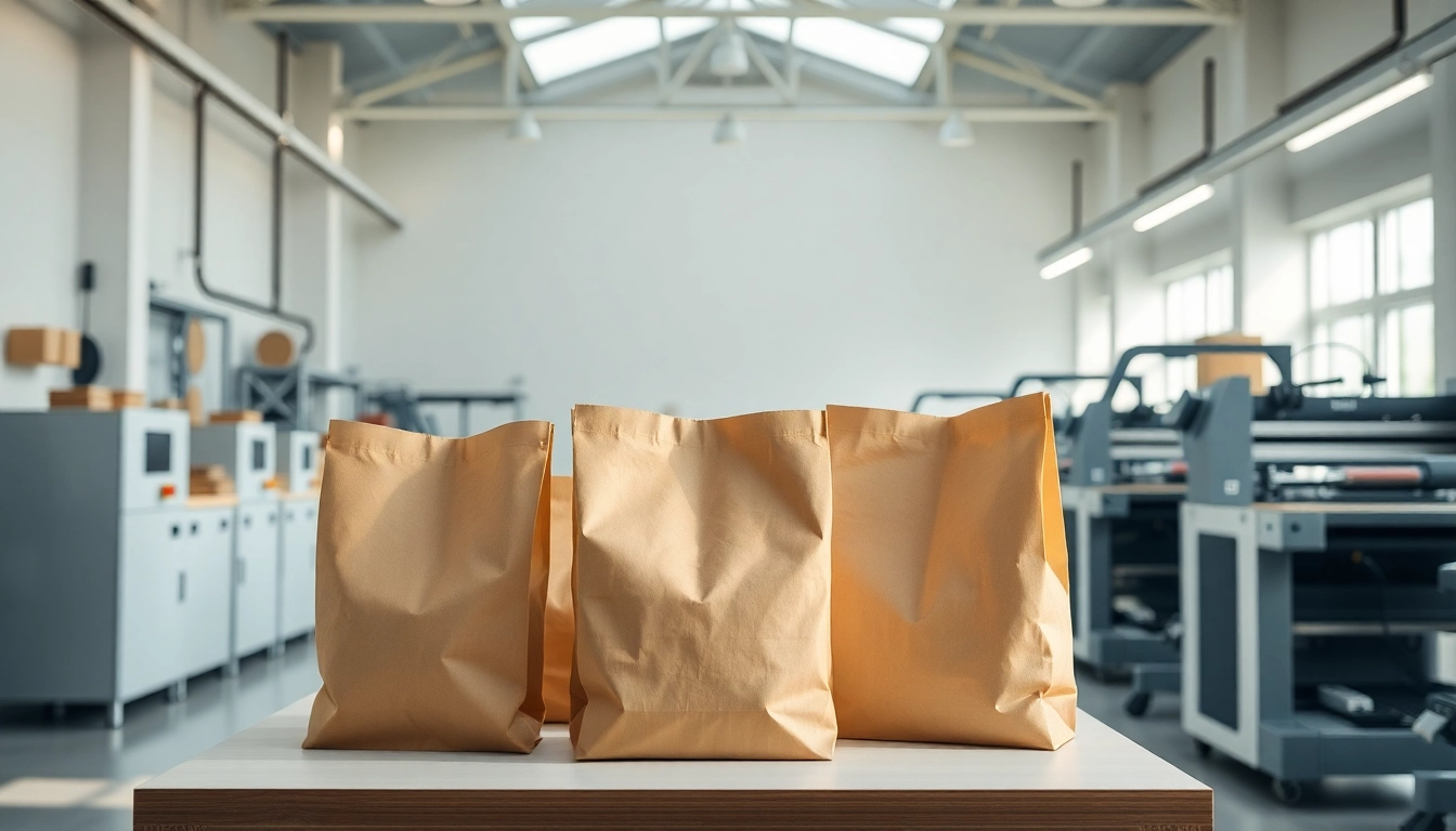 High-quality kraft torba papierowa being manufactured with eco-friendly printing machinery for