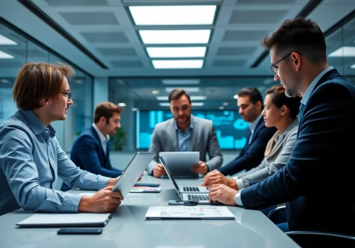 Expert comptable Casablanca team collaborating digitally with professional confidence,