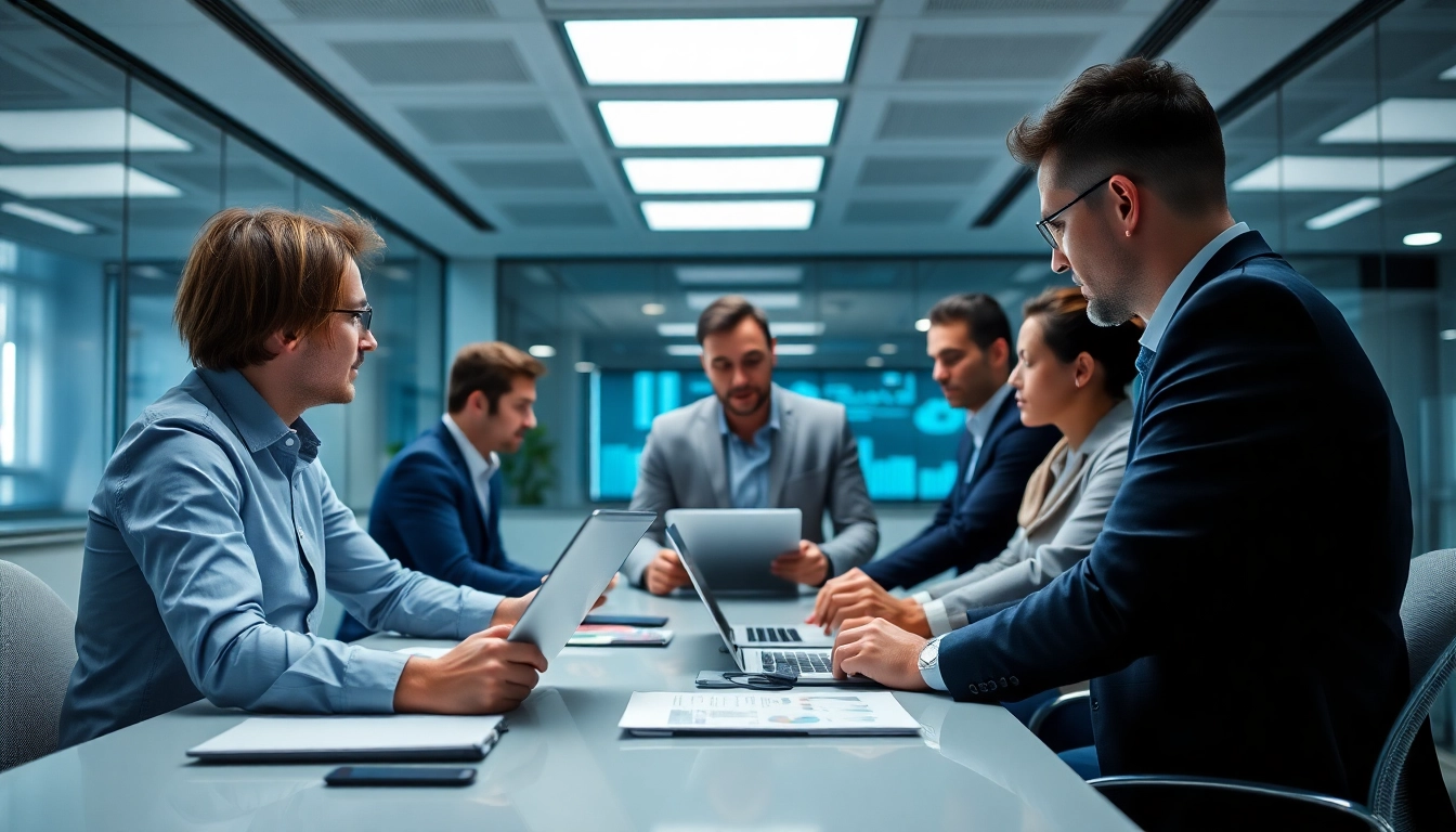 Expert comptable Casablanca team collaborating digitally with professional confidence,