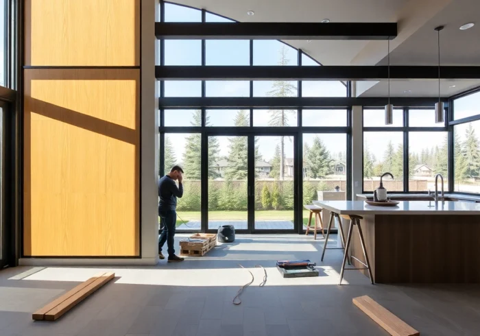 Skilled renovation company calgary team transforming a kitchen with modern design and quality