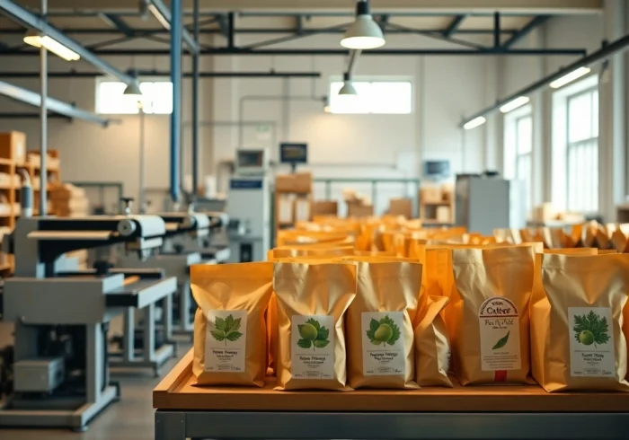 High-quality torba papierowa being filled and sealed by professional equipment for eco-friendly