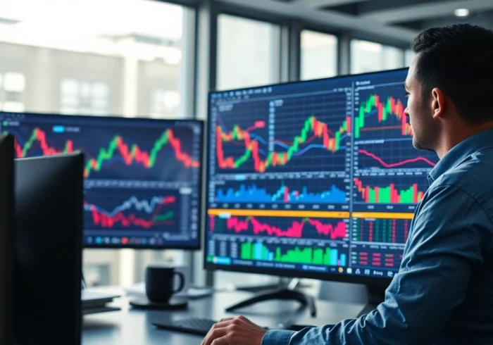 Trading view platform displaying detailed charts and trading data for forex and stocks analysis
