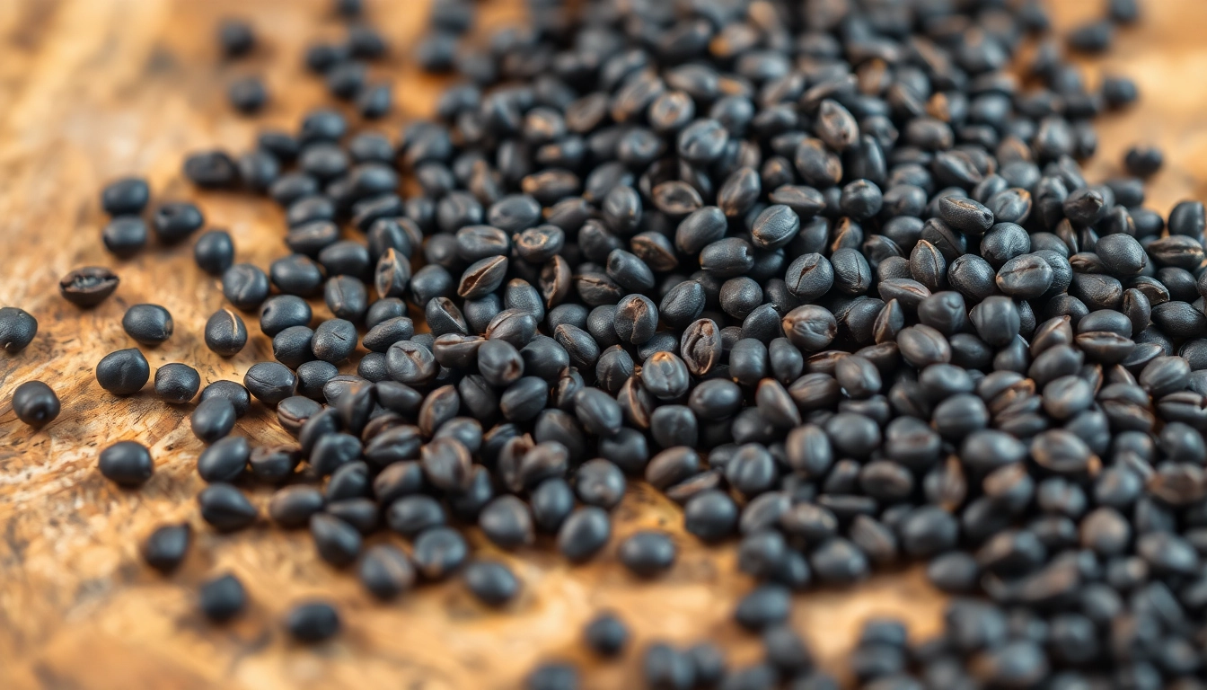 High-quality black mustard seeds displayed in a bowl showcasing their rich color and texture