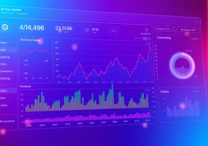 Professional trader analyzing aicoin market trends using high-tech digital platform for