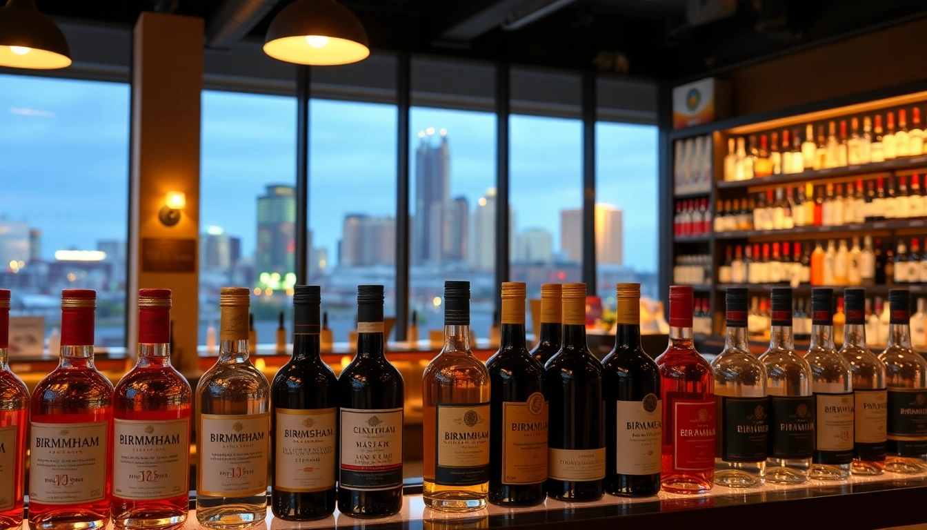 Liqors Birmingham scene showcasing premium spirits on display in a modern store setting